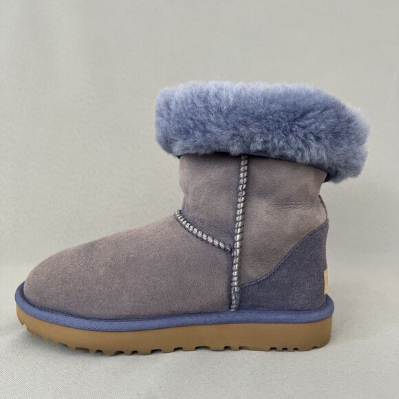 Womens UGG Boots Purple Classic Short Suede Wool Bold Blue Trim Malibu Boho Sz 6 - Picture 10 of 16